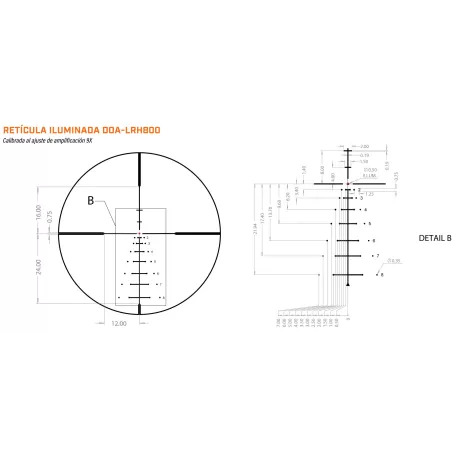 Mira iluminada BUSHNELL R5 6-18x50 com foco lateral SFP DOA-LRH800