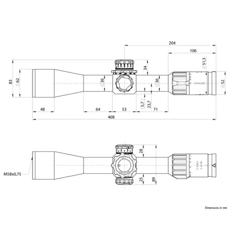 Luneta KAHLES K540i DLR - 5-40x56 CCW SKMR4+ com Direita