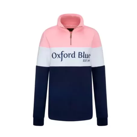 Moletom Oxford Azul Girvan Feminino - Rosa - Branco - Azul Marinho