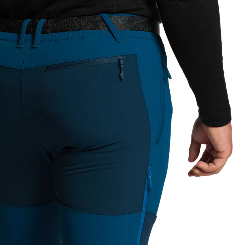 Calças compridas Trangoworld Linard em azul/azul escuro