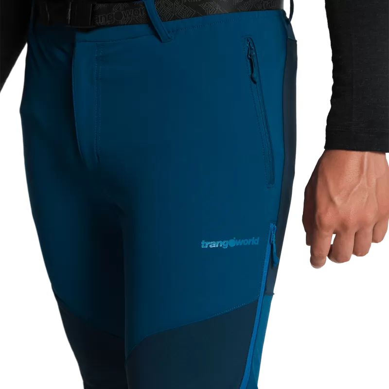 Calças compridas Trangoworld Linard em azul/azul escuro