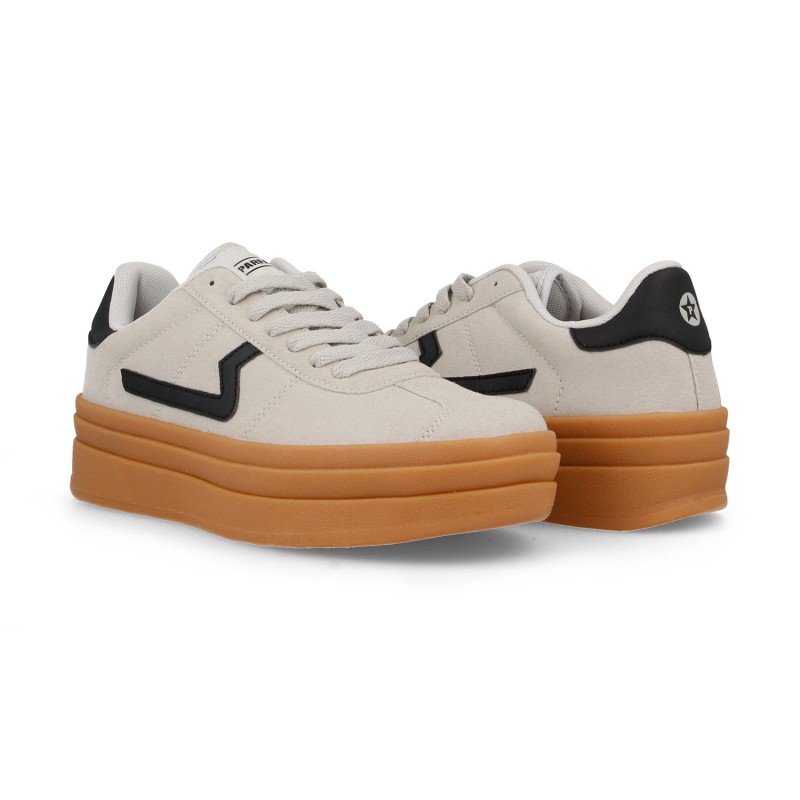Tênis Casual Feminino Paredes Cotes Bege