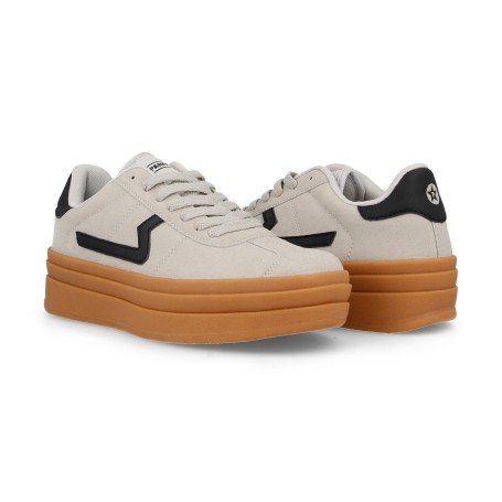 Tênis Casual Feminino Paredes Cotes Bege