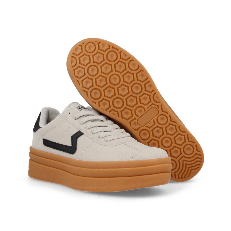 Tênis Casual Feminino Paredes Cotes Bege