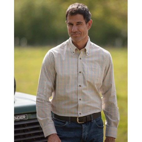 Camisa Oxford Azul Londres Tattersall Vermelha