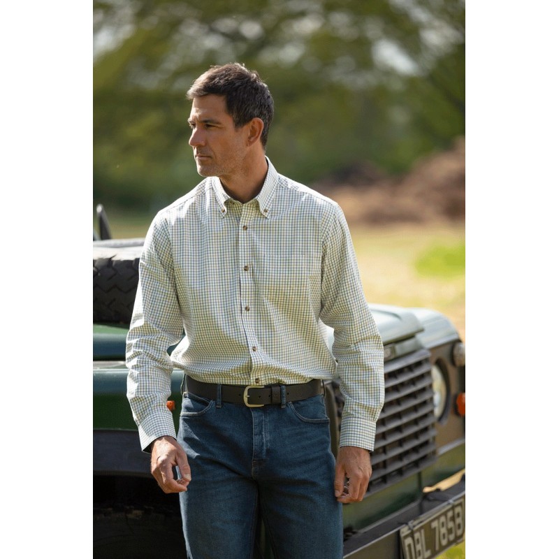 Camisa Oxford Azul Londres Verde Tattersall
