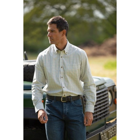 Camisa Oxford Azul Londres Verde Tattersall