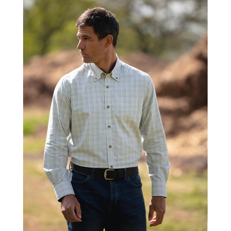 Camisa Oxford Azul Londres Tattersall Azul Marinho