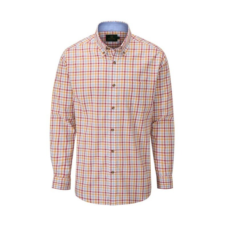 Camisa Oxford Azul Wick Check Vermelho/Laranja Camisa Oxford Azul Wick Check Vermelho/Laranja