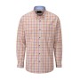 Camisa Oxford Azul Wick Check Vermelho/Laranja