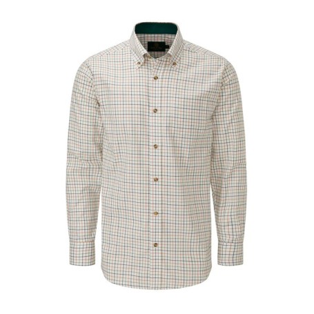 Camisa Oxford Azul Bern Check Laranja/Verde Camisa Oxford Azul Bern Check Laranja/Verde