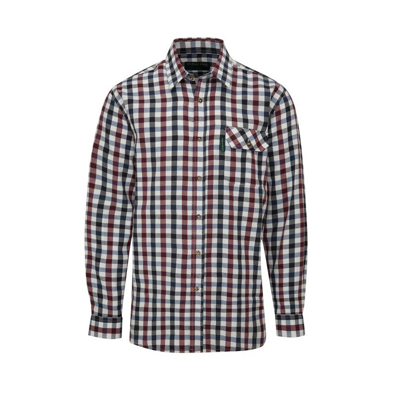 Camisa Oxford Azul Xadrez Vinho Camisa Oxford Azul Xadrez Vinho