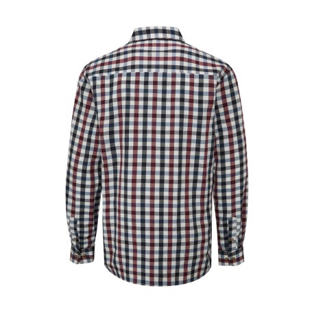 Camisa Oxford Azul Xadrez Vinho