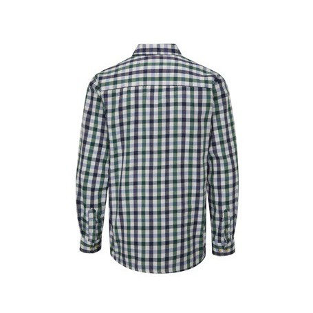 Camisa Oxford Azul Xadrez Verde