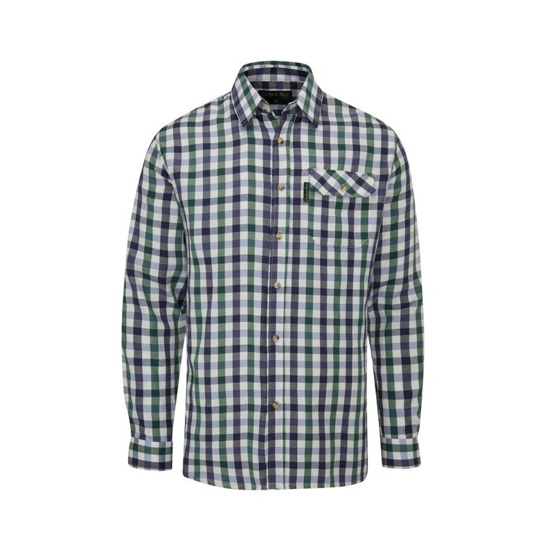 Camisa Oxford Azul Xadrez Verde Camisa Oxford Azul Xadrez Verde