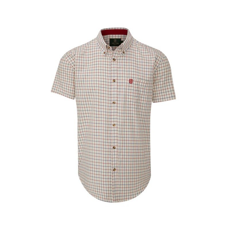 Camisa Oxford de manga curta azul xadrez Ghent azul marinho/vermelho Camisa Oxford de manga curta azul xadrez Ghent azul marinho/vermelho