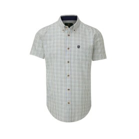 Camisa Manga Corta Oxford Blue London Tattersall  Navy