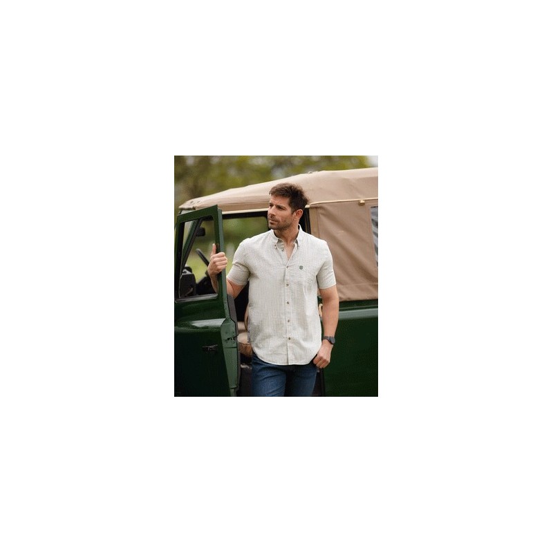 Camisa de manga curta Oxford Blue London Tattersall Green