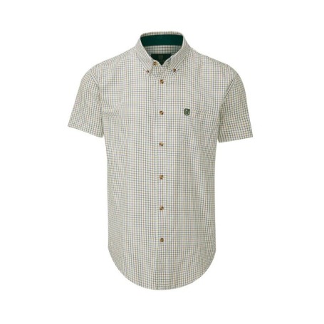 Camisa de manga curta Oxford Blue London Tattersall Green Camisa de manga curta Oxford Blue London Tattersall Green