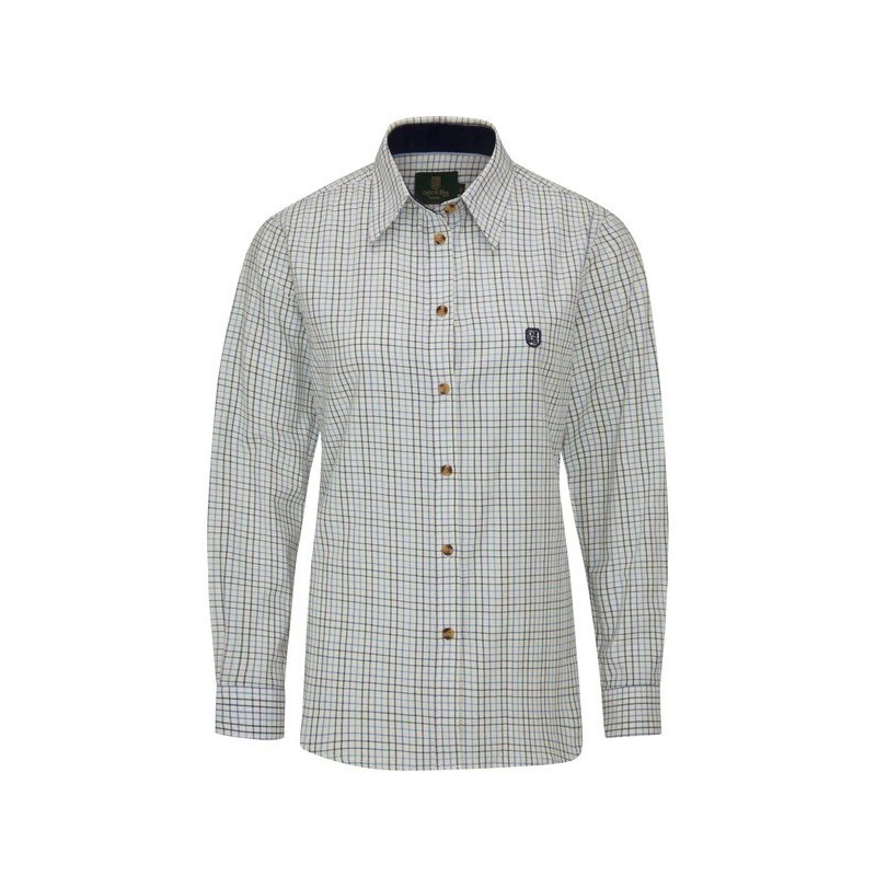 Camisa Oxford Azul Feminina London Tattersall Azul Marinho