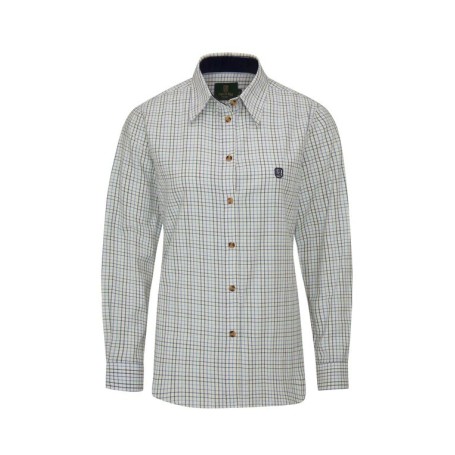 Camisa Oxford Azul Feminina London Tattersall Azul Marinho
