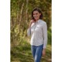 Camisa Oxford Azul Feminina London Tattersall Vermelha