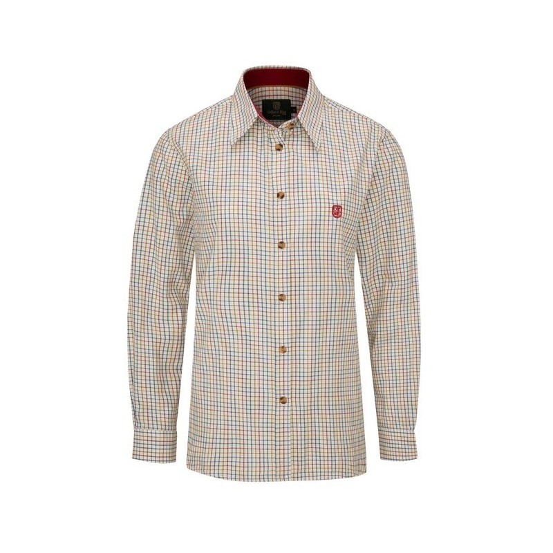 Camisa Oxford Azul Feminina London Tattersall Vermelha