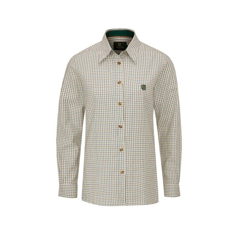 Camisa Oxford Azul Feminina London Tattersall Verde