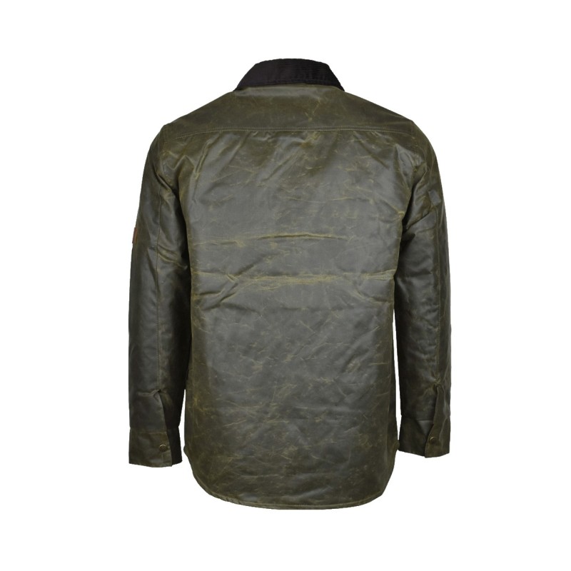 Sobrecamisa encerada verde-alumínio