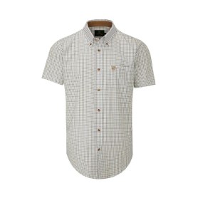 Camisa Manga Corta Oxford Blue Morar Check Black/Brown