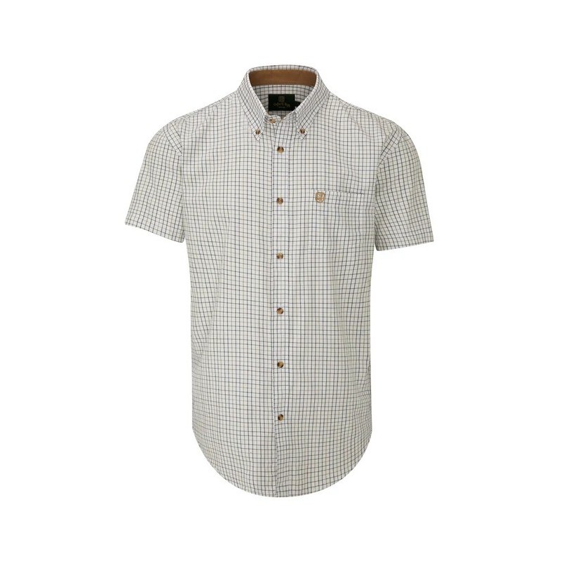 Camisa Oxford Azul Morar Check Preta/Marrom Manga Curta Camisa Oxford Azul Morar Check Preta/Marrom Manga Curta