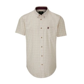 Camisa Manga Corta Oxford Blue Metz Check Brown/Yellow