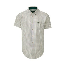 Camisa Manga Corta Oxford Blue Bern Check Orange/Green