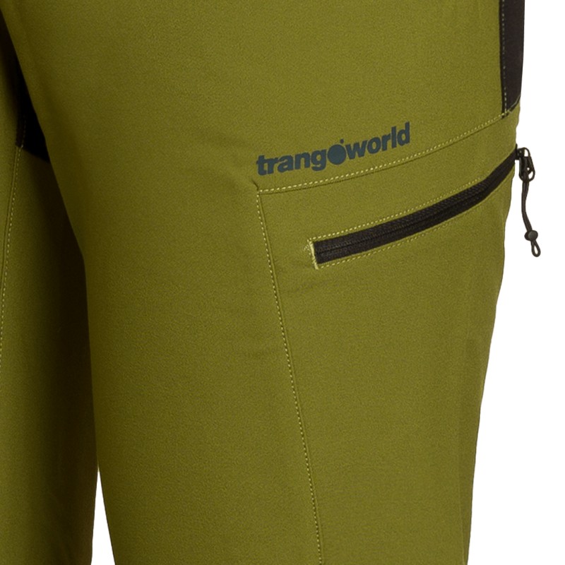 Trangoworld PANT. LARGO AYSEN 002 VERDE OSCURO/NEGRO