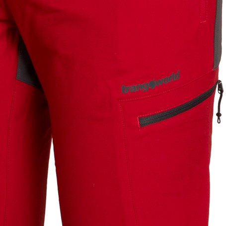 Trangoworld PANT. LARGO AYSEN 003 ROJO OSCURO/ANTRACITA