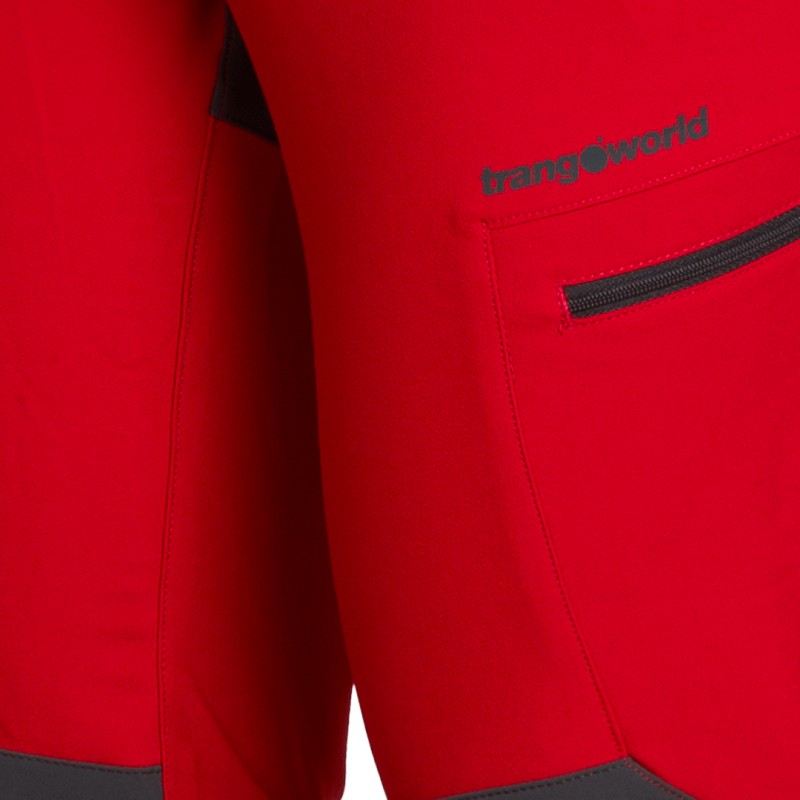 Trangoworld PANT. LARGO AYSEN 003 ROJO/ANTRACITA