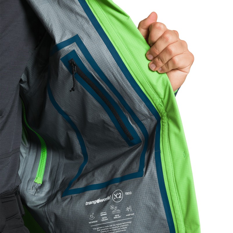 Trangoworld CHAQUETA TRX2 SHELL LT EVO VERDE/VERDE OSCURO