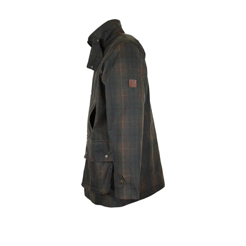 Chaqueta encerada Oxford Blue Tartan Kingsbridge Padded