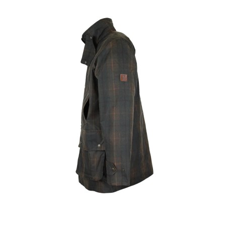 Chaqueta encerada Oxford Blue Tartan Kingsbridge Padded