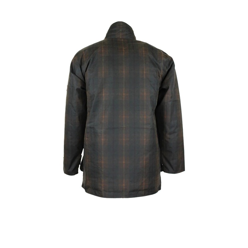 Chaqueta encerada Oxford Blue Tartan Kingsbridge Padded