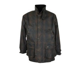 Chaqueta encerada Oxford Blue Tartan Kingsbridge Padded