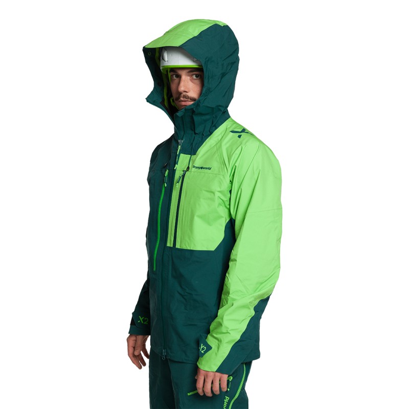 Trangoworld CHAQUETA TRX2 SHELL LT EVO VERDE OSCURO/VERDE