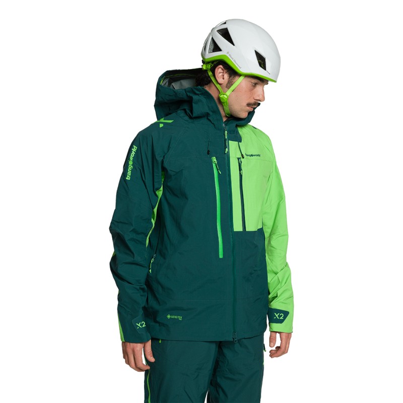 Trangoworld CHAQUETA TRX2 SHELL LT EVO VERDE OSCURO/VERDE