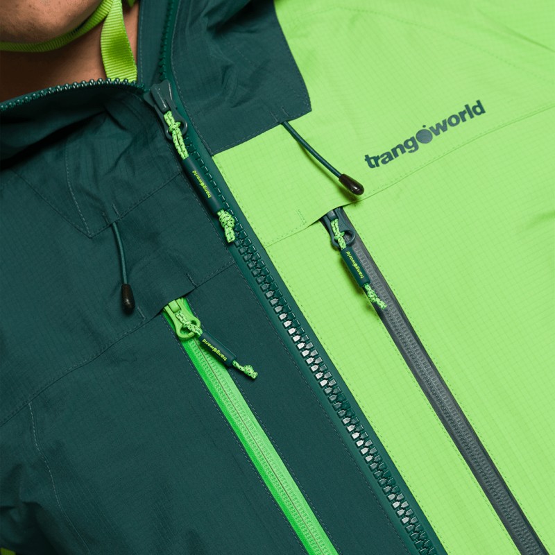 Trangoworld CHAQUETA TRX2 SHELL LT EVO VERDE OSCURO/VERDE