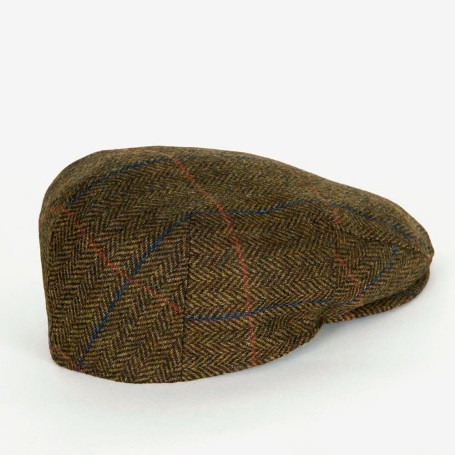 Barbour Wool Crieff Flat Cap Dark Brown