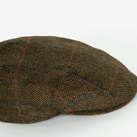 Barbour Wool Crieff Flat Cap Dark Brown