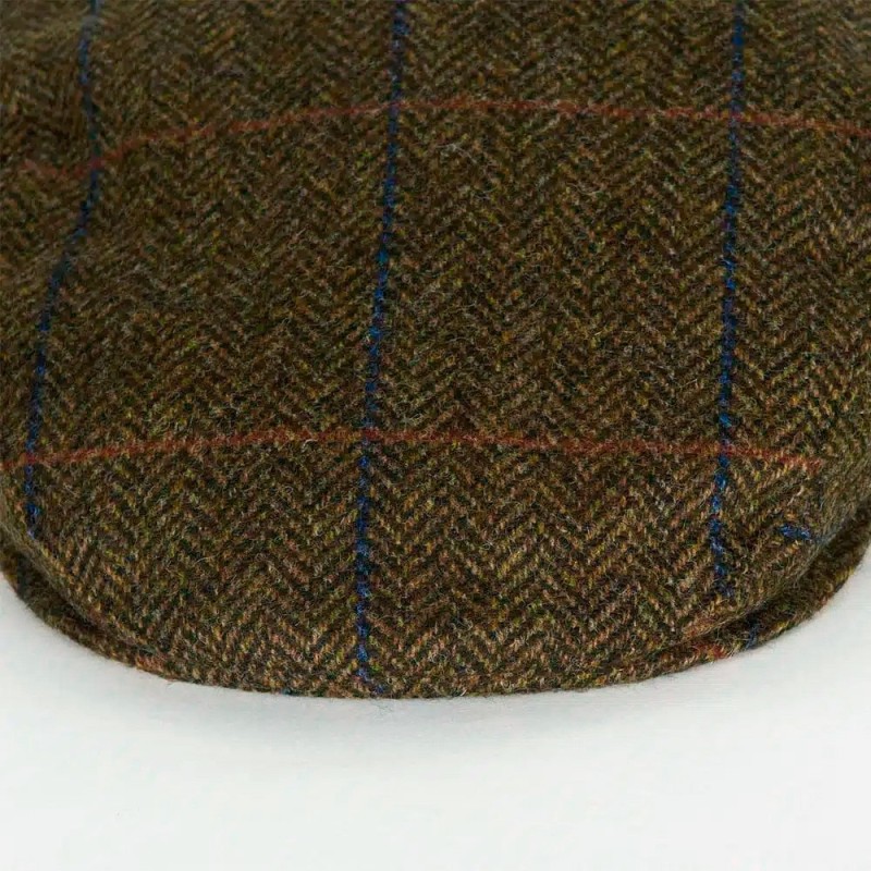 Barbour Wool Crieff Flat Cap Dark Brown