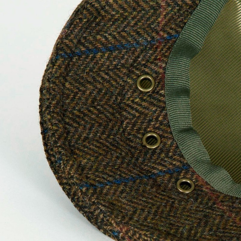 Barbour Wool Crieff Flat Cap Dark Brown