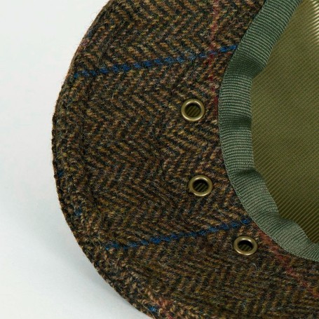Barbour Wool Crieff Flat Cap Dark Brown