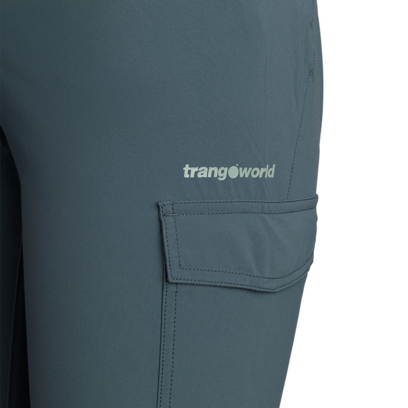 Trangoworld PANT. LARGO ONEGA AZUL VERDOSO